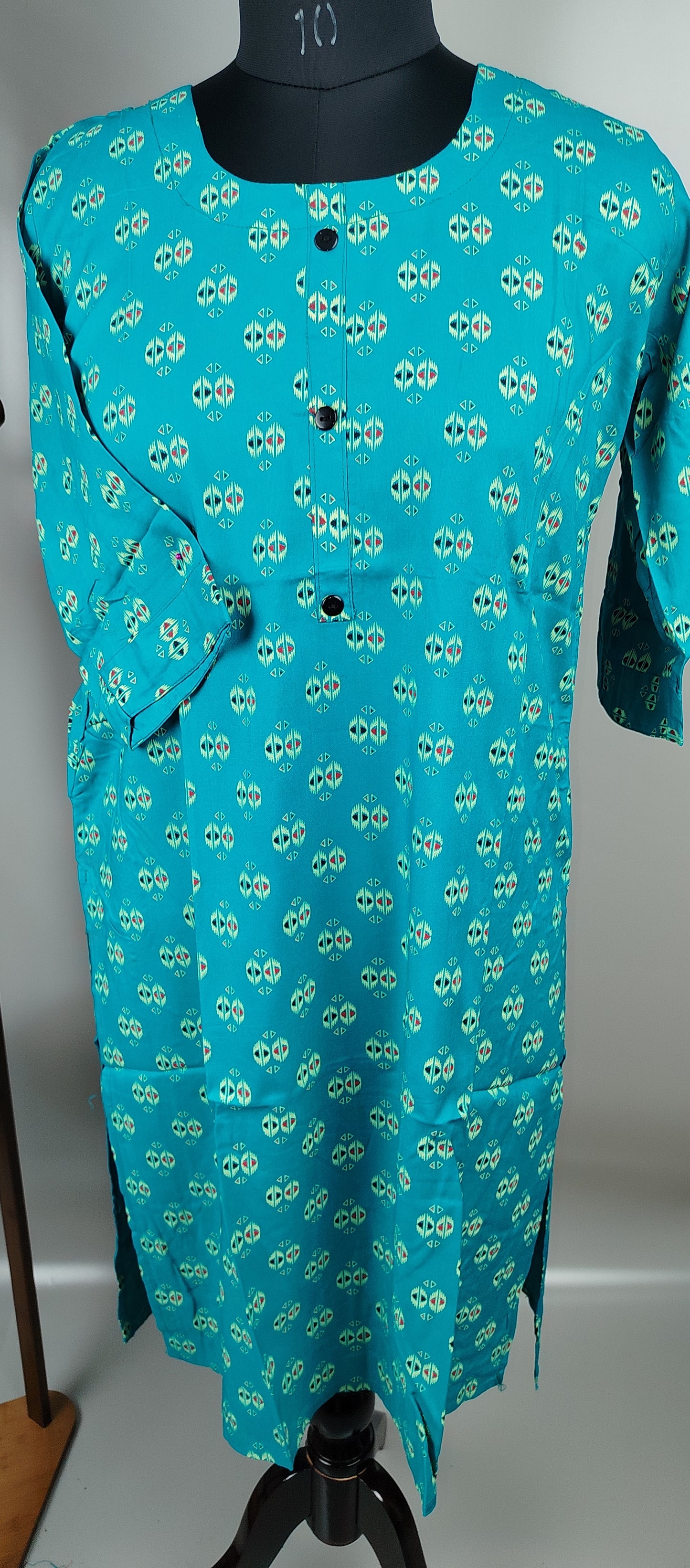 Blue Rayon Cotton Kurti