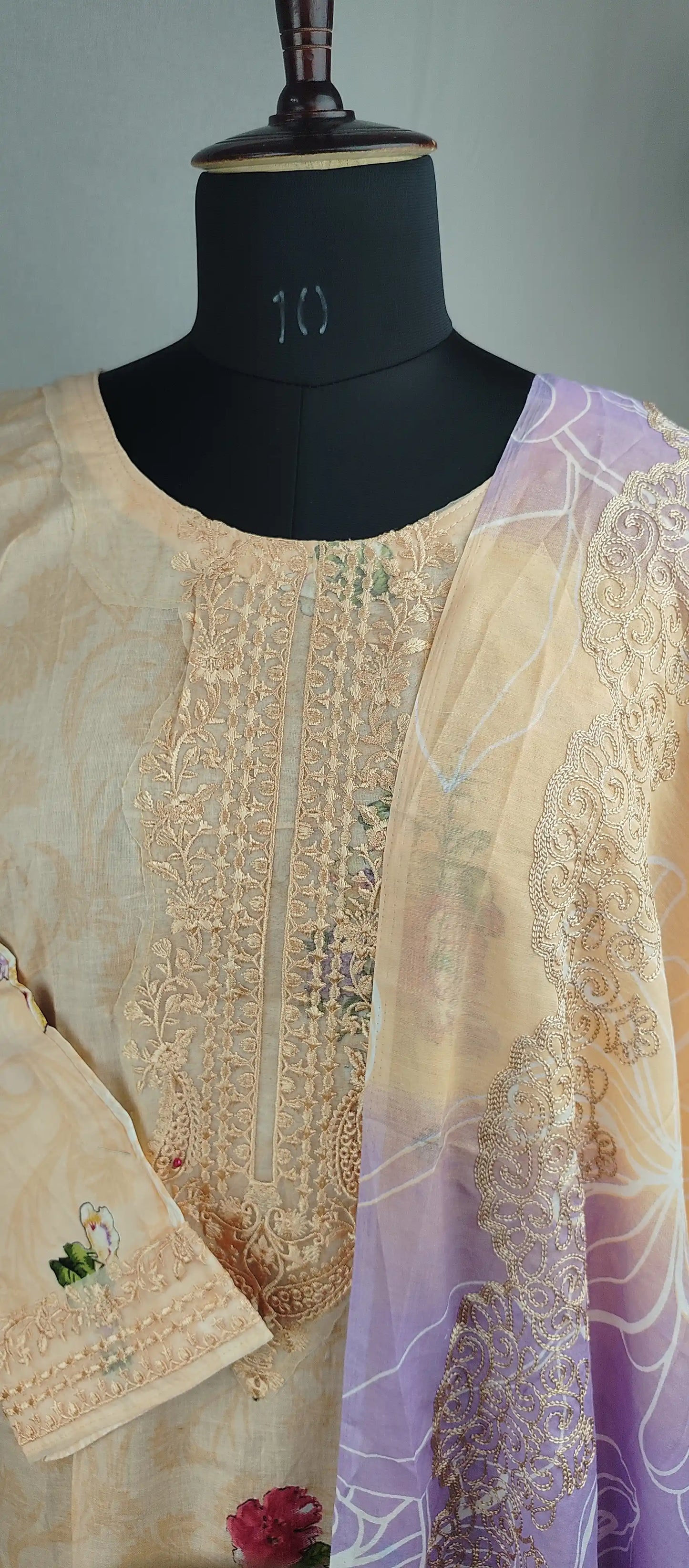 Peach Pakistani Embroidered Casual Wear