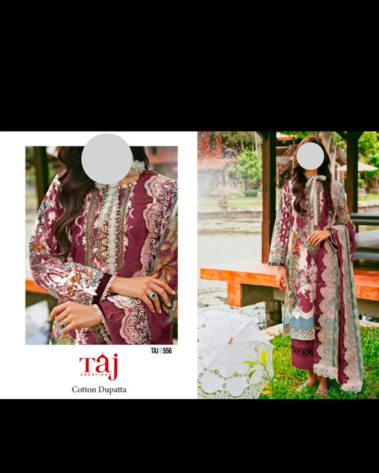 Maroon Pakistani Patch Work Dress Material