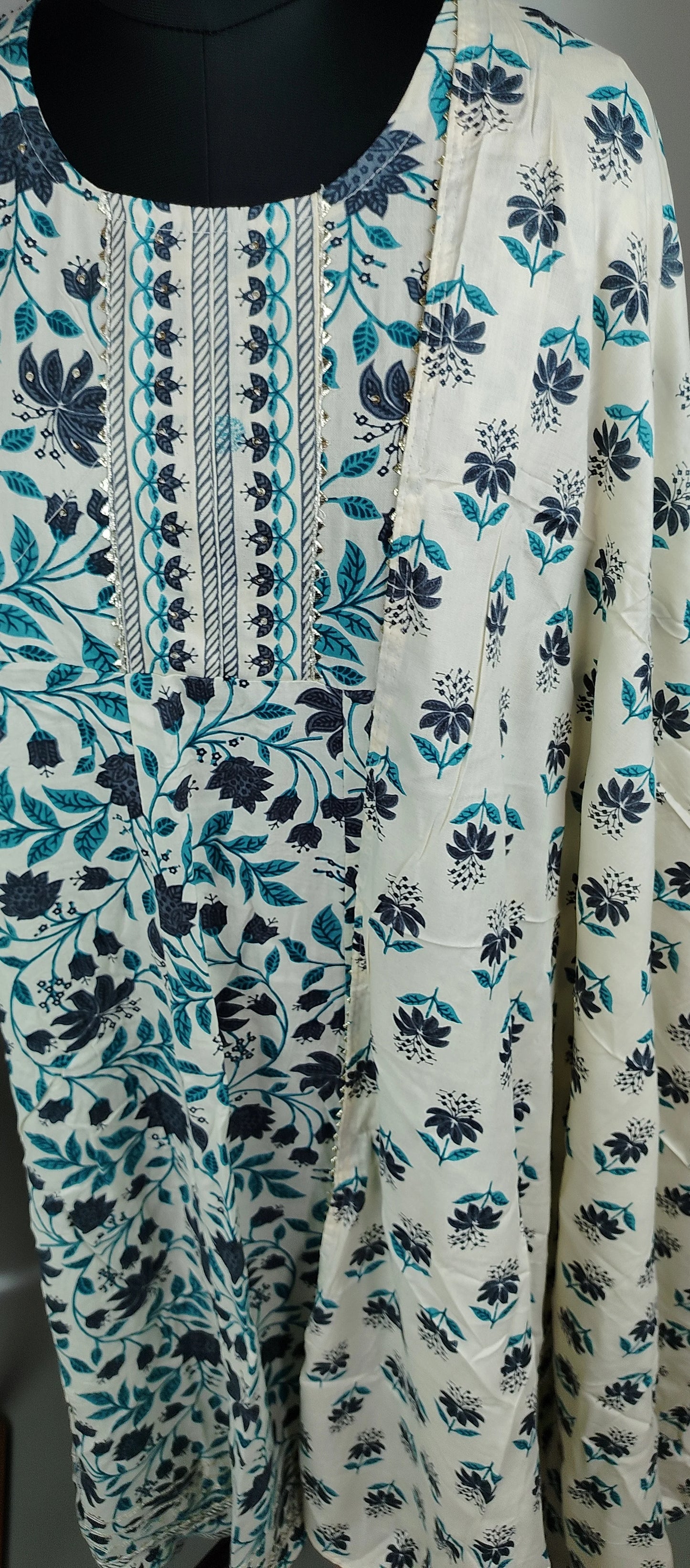 Green Rayon Cotton Frock