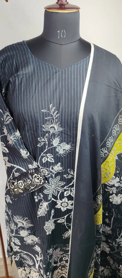 Black Pakistani Embroidered Casual Wear