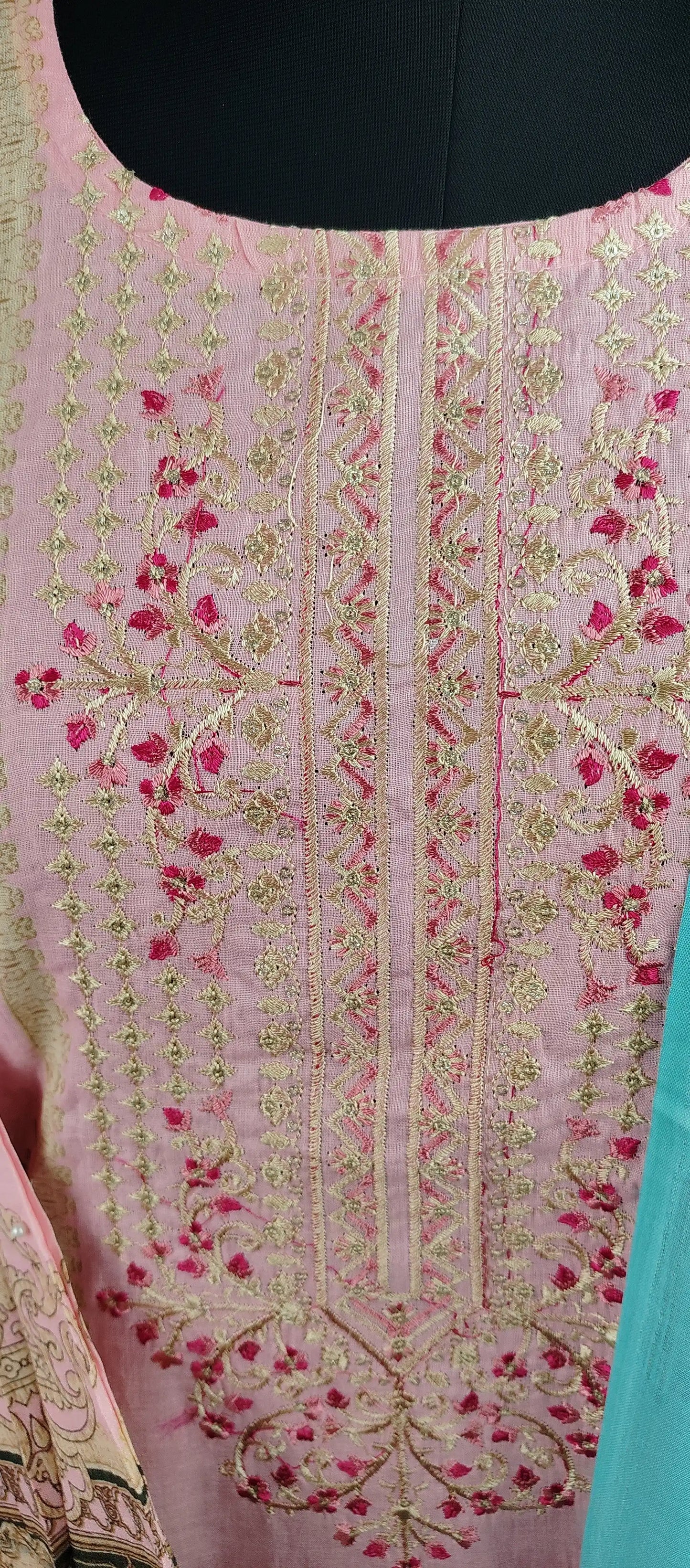 Pink Pakistani Embroidered Casual Wear