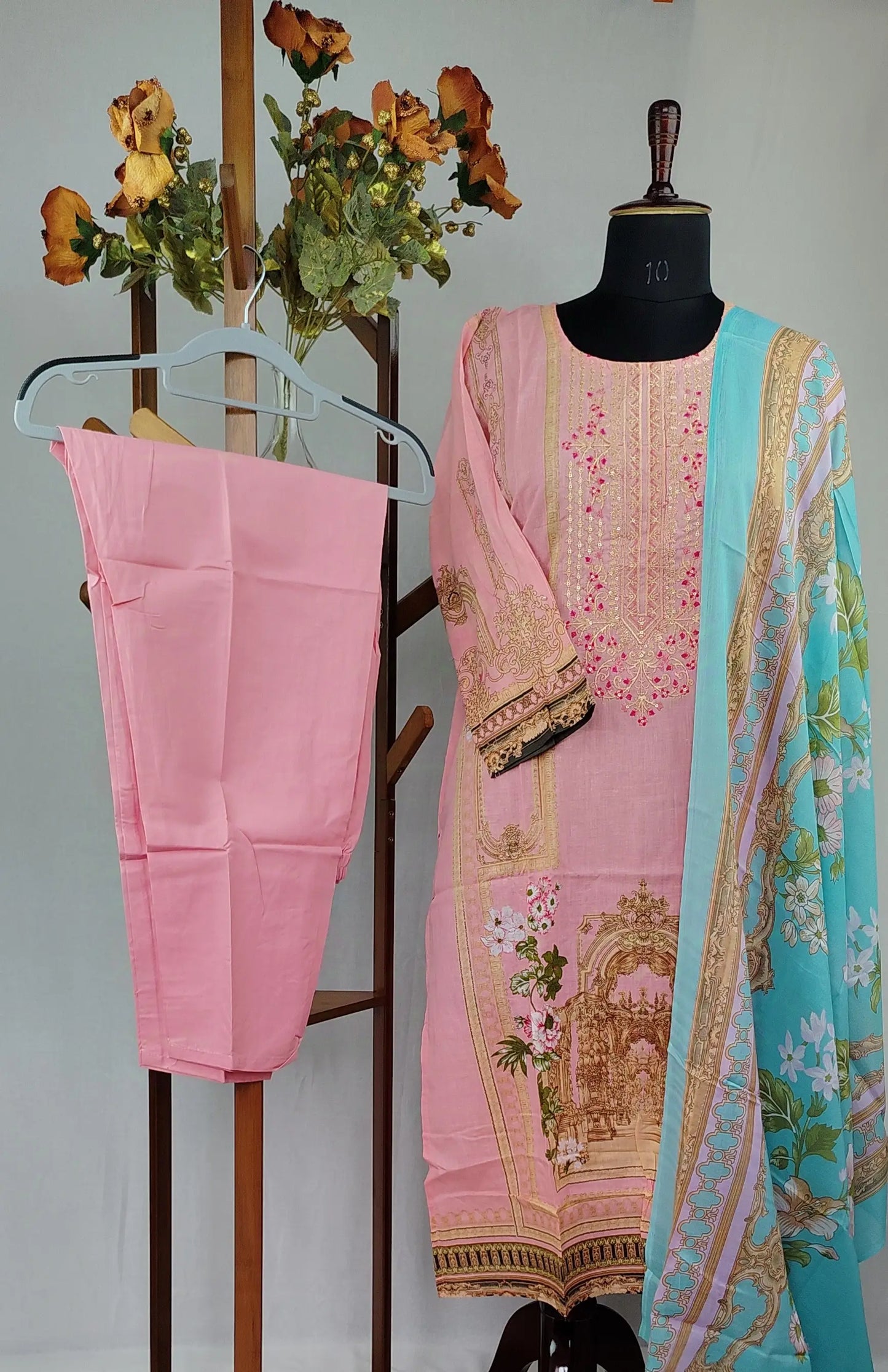 Pink Pakistani Embroidered Casual Wear