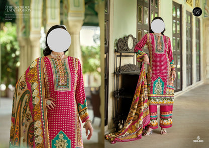 Pink Rajwadi Pure Muslin Mirror Work Suit