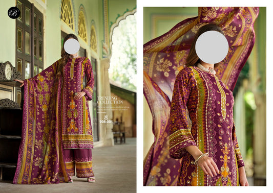 Pinkish Red Rajwadi Pure Muslin Mirror Work Suit
